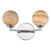 Izzy 2 Light Wall Light Polished Chrome Swirl Glass Dar Lighting